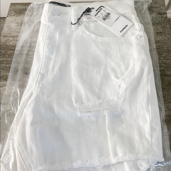 NWT Express High Waist Raw Hem Bermuda Shorts - Picture 6 of 6